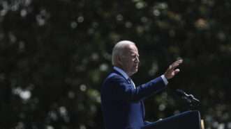 President Joe Biden gives a speech at the White House | Oliver Contreras/Sipa USA/Newscom