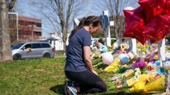 A woman mourns at the Covenant School in Nashville after a mass shooting. | Mickey Bernal/ZUMAPRESS/Newscom